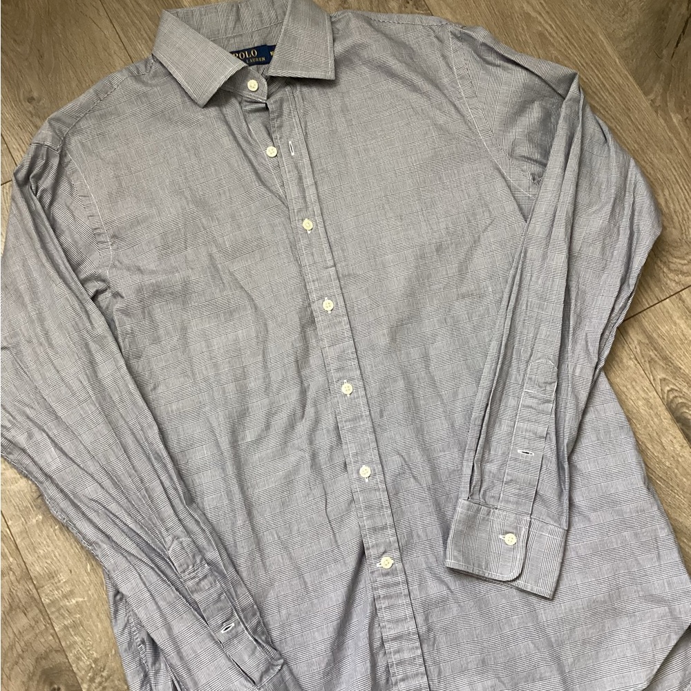 Polo Ralph Lauren blue/gray Classic Button-Up Shirt 16.5 neck